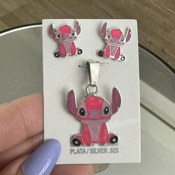 lilo and stitch set Earrings And Pendant Silver 925 - Picture 4 of 9